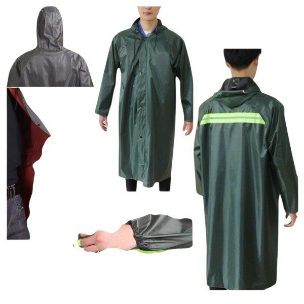 جاكيت مطر زيتي مبطن احمر...