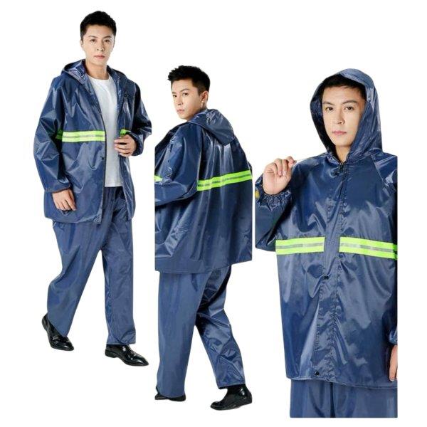 بدلات مطر كحلي خط فسفوري...